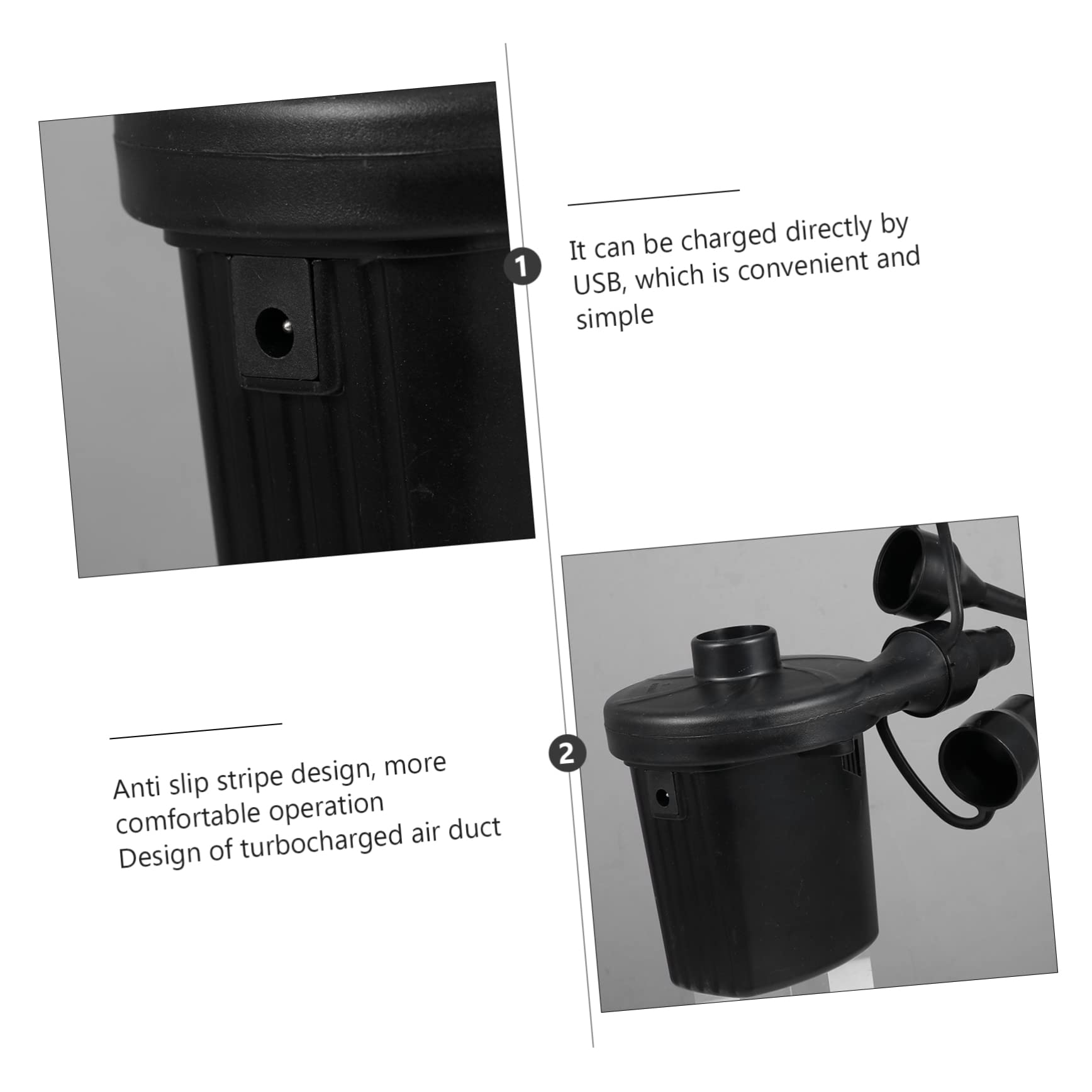 ULDIGI USB Electric Air Pump for Inflatables Portable Inflatable Pump High-Speed Motor for Air Mattress Pool Toys Compact Design for and Storage