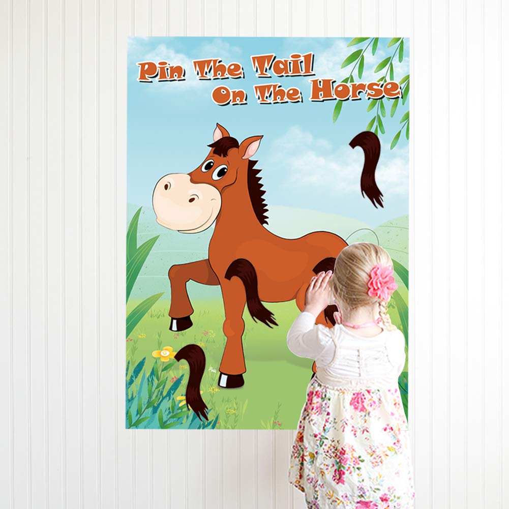 Juego Pin The Tail On The Horse para niños, póster de...B07V9GKC42