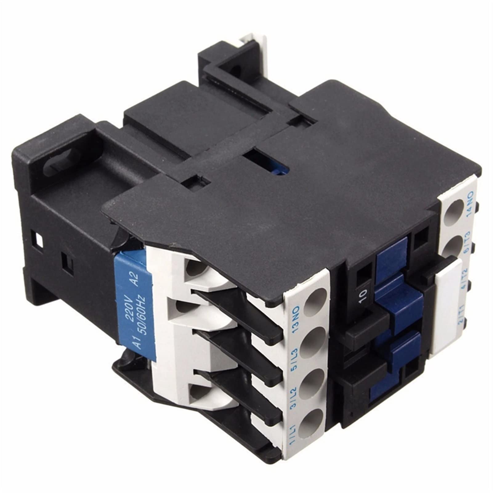 Contacteur AC220V Bobine 18a 3 Phases 1no 50/60Hz démarreur électronique Relais de démarrage LC1 D1810 Noir Industriel électrique Interrupteur de Commande