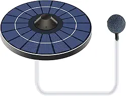 Aerador Solar Pond Bomba de oxigênio com mangueira de ar e pedra de bolha Aerador flutuante de lagoa de água Oxigenador de tanque de peixes para fonte de banho de pássaros Circulação de água de lagoa