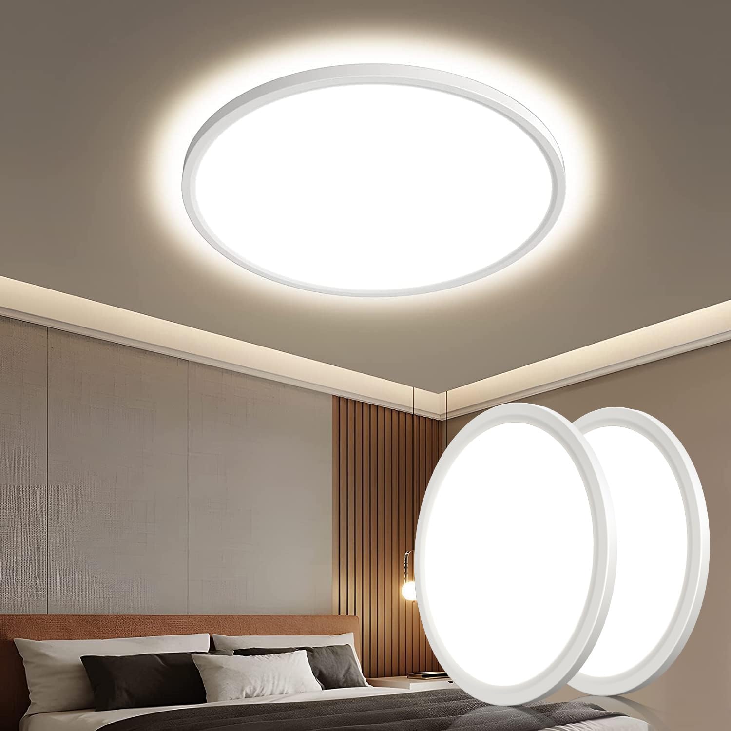 OTREN LED Ceiling Light, Bathroom Chandelier, 28 W, Ceiling Light for Bedroom Kitchen, Living Room, Office, Balcony