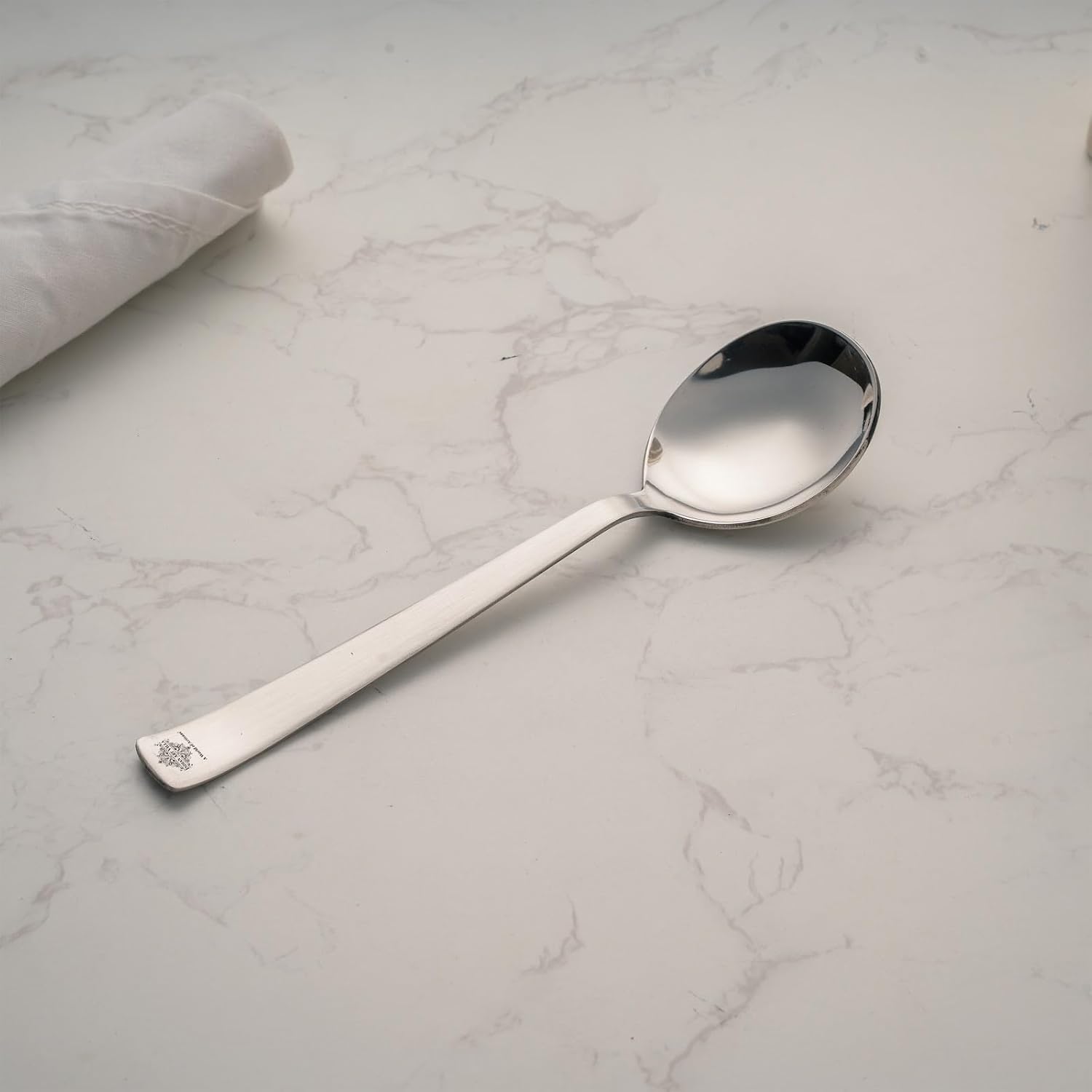 Indian Art Villa Stainless Steel Dessert Serving Spoon Plain Matt Finish, Dessert & Sweet Spoon for Home, Restaurant & Café Use, Tableware Spoon for Everyday Dining & Gifting, 7 Inch, Set of 4