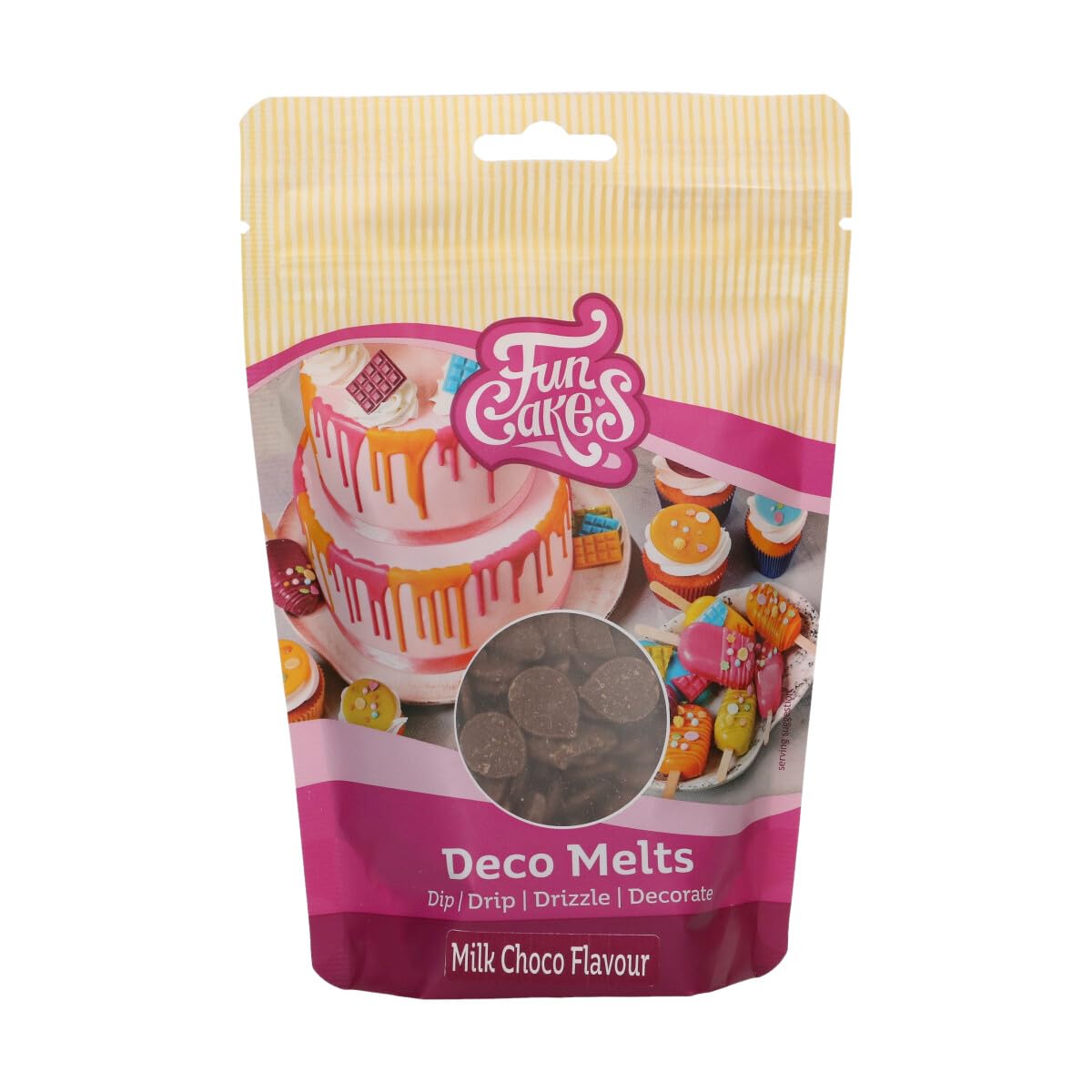 FunCakes Sabour Choco con Leche Deco Melts 250 g para caramelos piruletas tartas