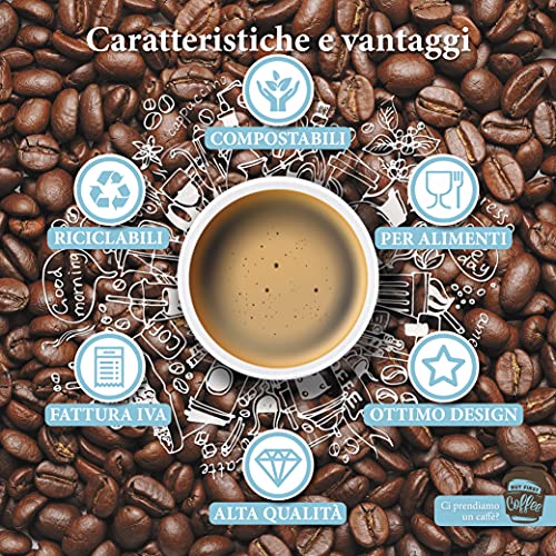 BLUUM Kit di 250 Bicchierini di Carta per Caffè Compostabili con Palette per Zucchero Confezionate Singolarmente… - immagine 6