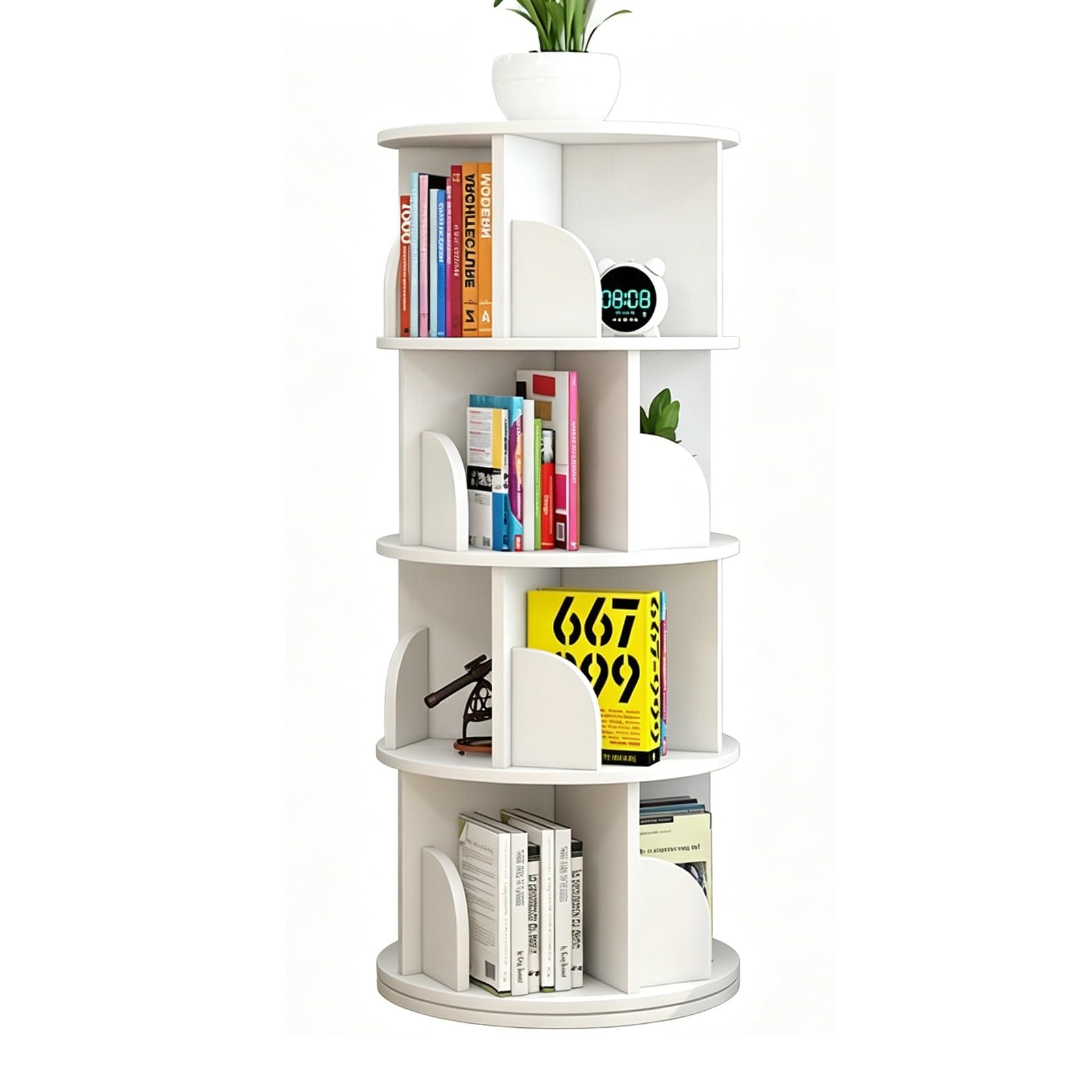 Libreria girevole 360° a torre, salvaspazio