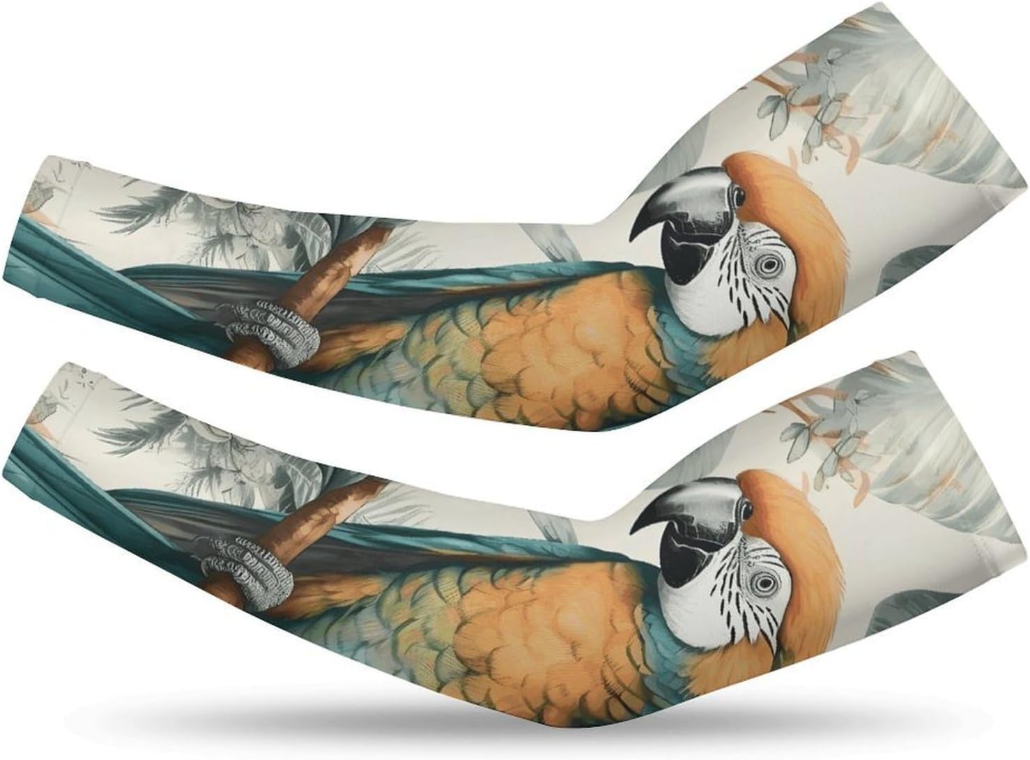UV Sun Protection Cooling Arm Sleeves XX-Large (xx_l), Compression, Soft | Birds in The Jungle Arm Covers for Sport, Breathable, Tattoo Cover Up, Portable Arm Brace for Women Men