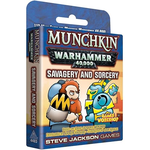 Steve Jackson Games Munchkin Warhammer 40,000: Savagery and Sorcery Card Game (Expansion) | 112 Cards | Family Game | Fantasy Adventure RPG | Ages 10+ | 3-6 Players | Avg Play Time 120 Min