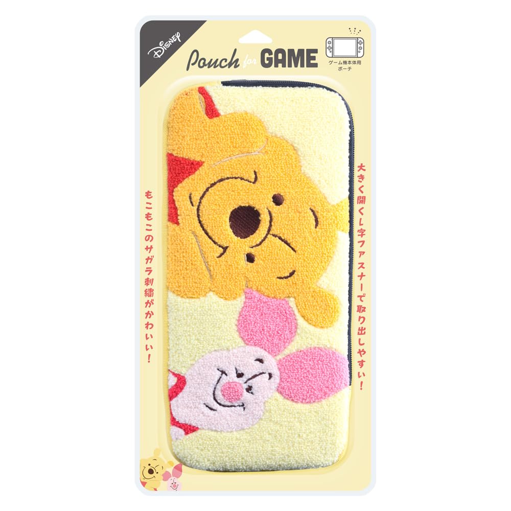 Premium Style 携帯ゲーム用ディズニーキャラクター サガラ刺繍 ポーチ SWITCH2対応 (くまのプーさん)