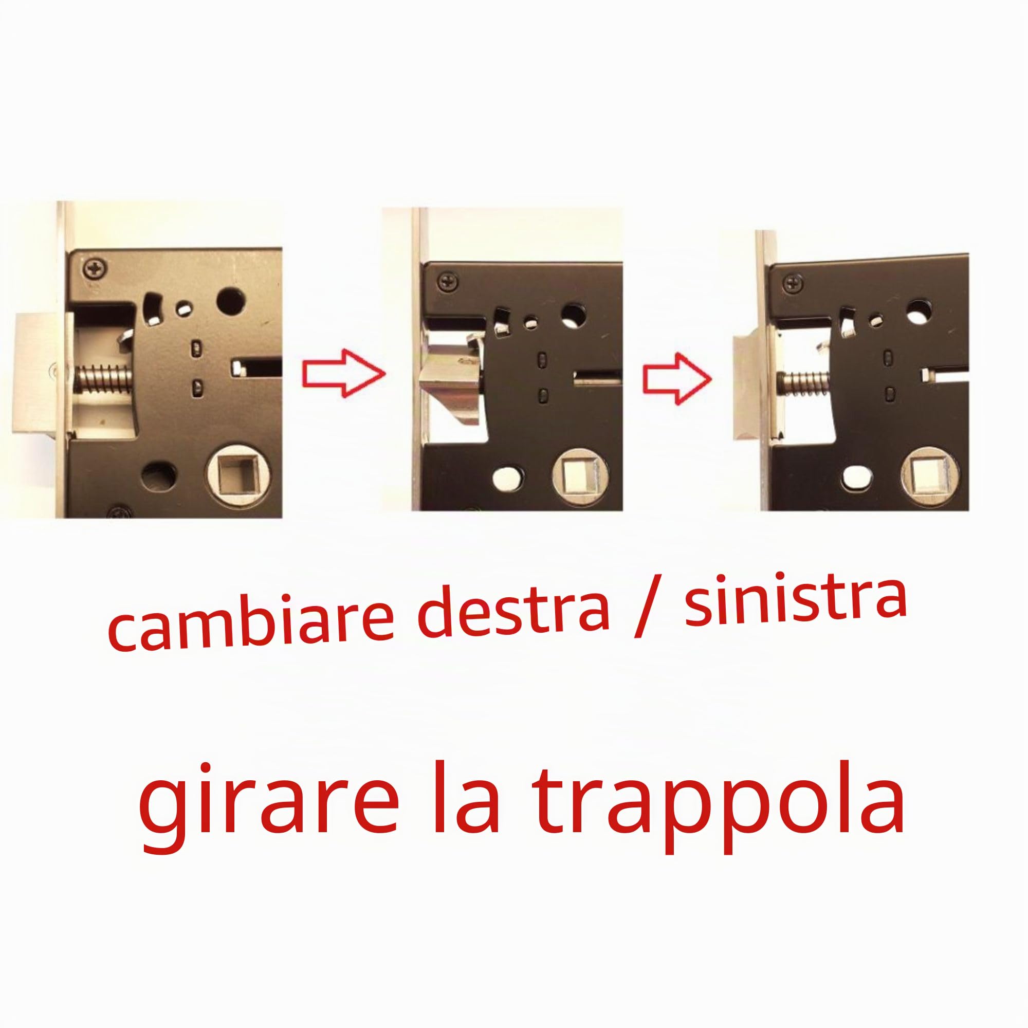 Serratura da incasso cancello giardino destra/sinistra 72/45 mm set maniglie inox placca cilindro 35/35 con 3 chiavi