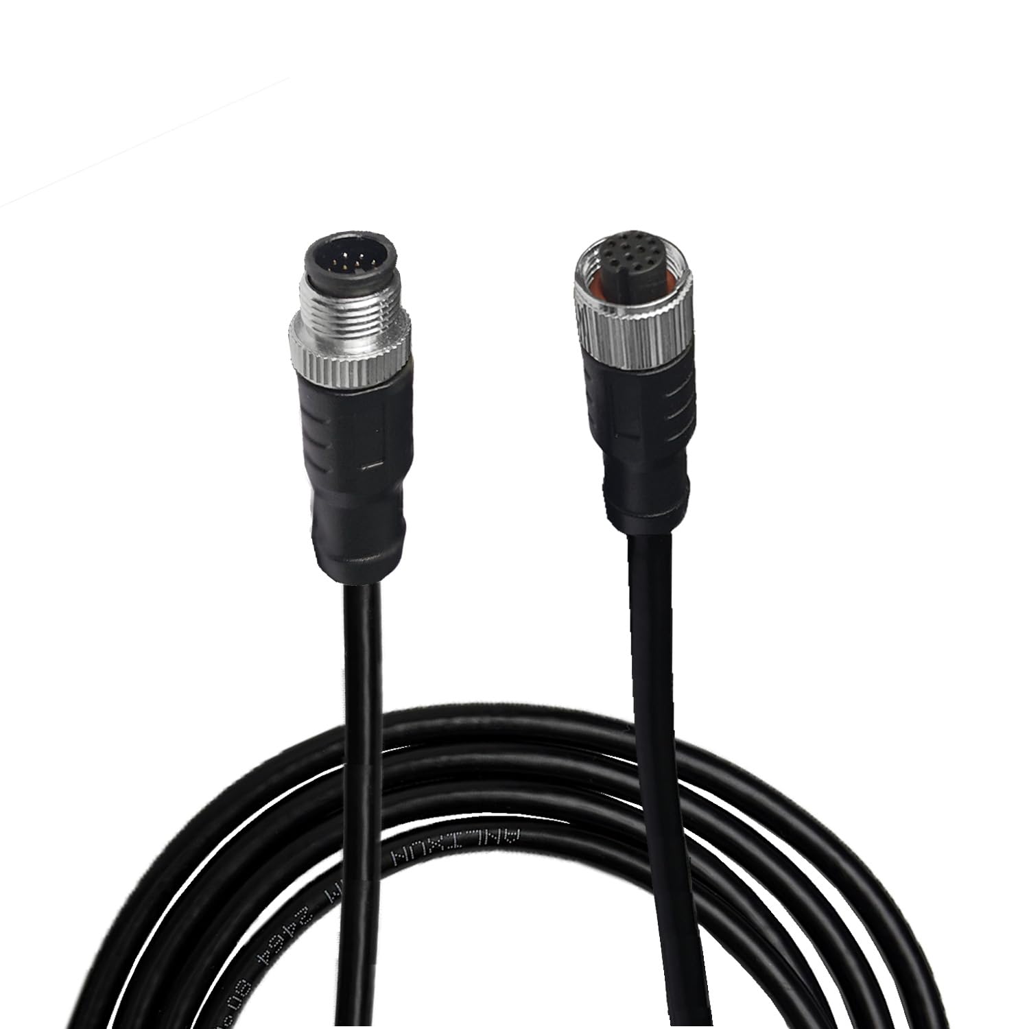 M12 12 Pin Connector Cable Male to Female A-Code IP67 Waterproof Industrial Extension Wire 30V 1.5A for Sensors Actuators Cameras Barcode Reader Industrial Ethernet Fieldbus