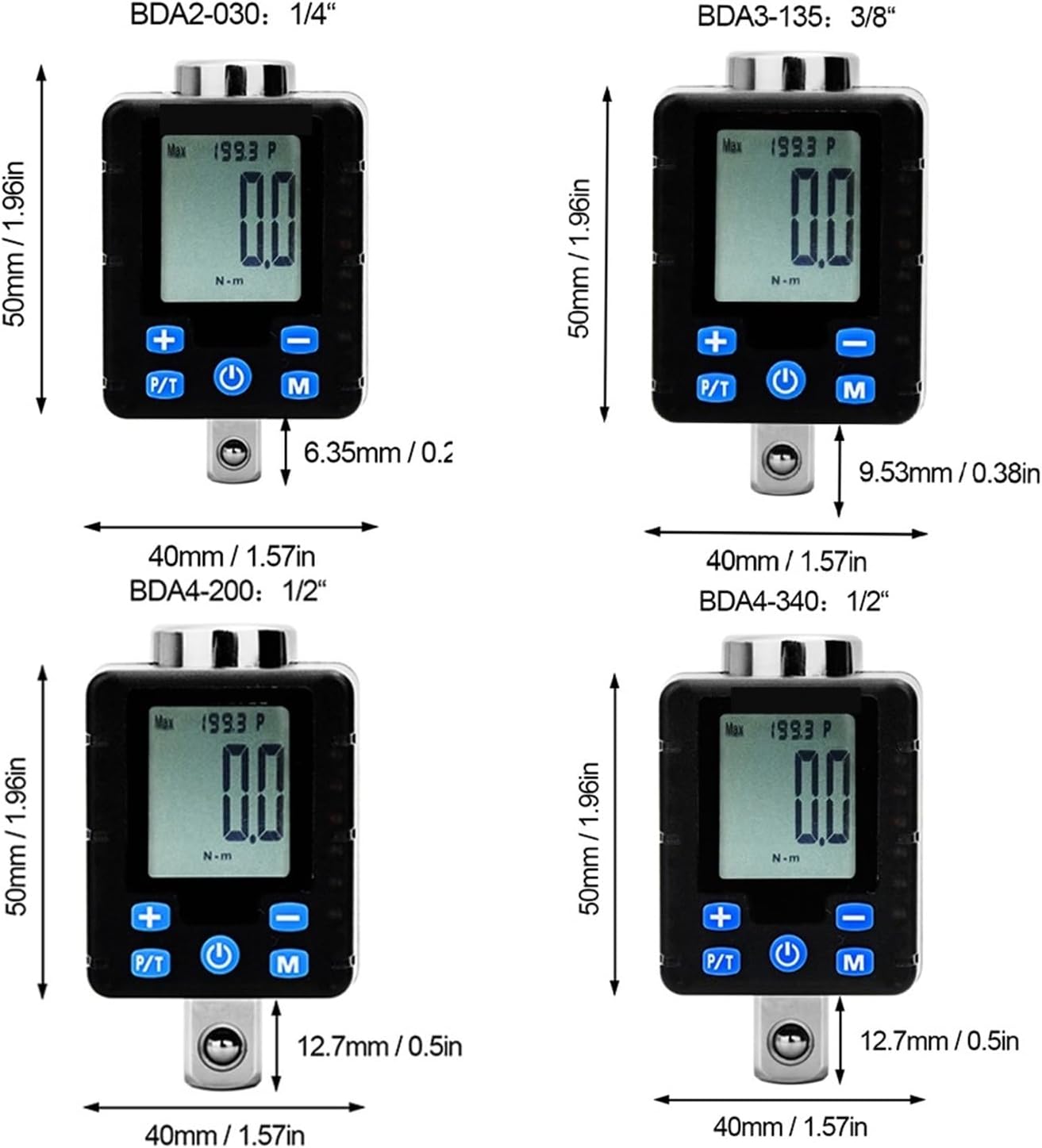 デジタルトルクアダプター、 3/8 