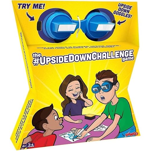 Vango The UpsideDownChallenge Game for Family & Kids - Complete Fun Challenges with Upside Down Goggles - Hilarious Fun Game for Game Night & Parties - 2-6 Players, Ages 8+