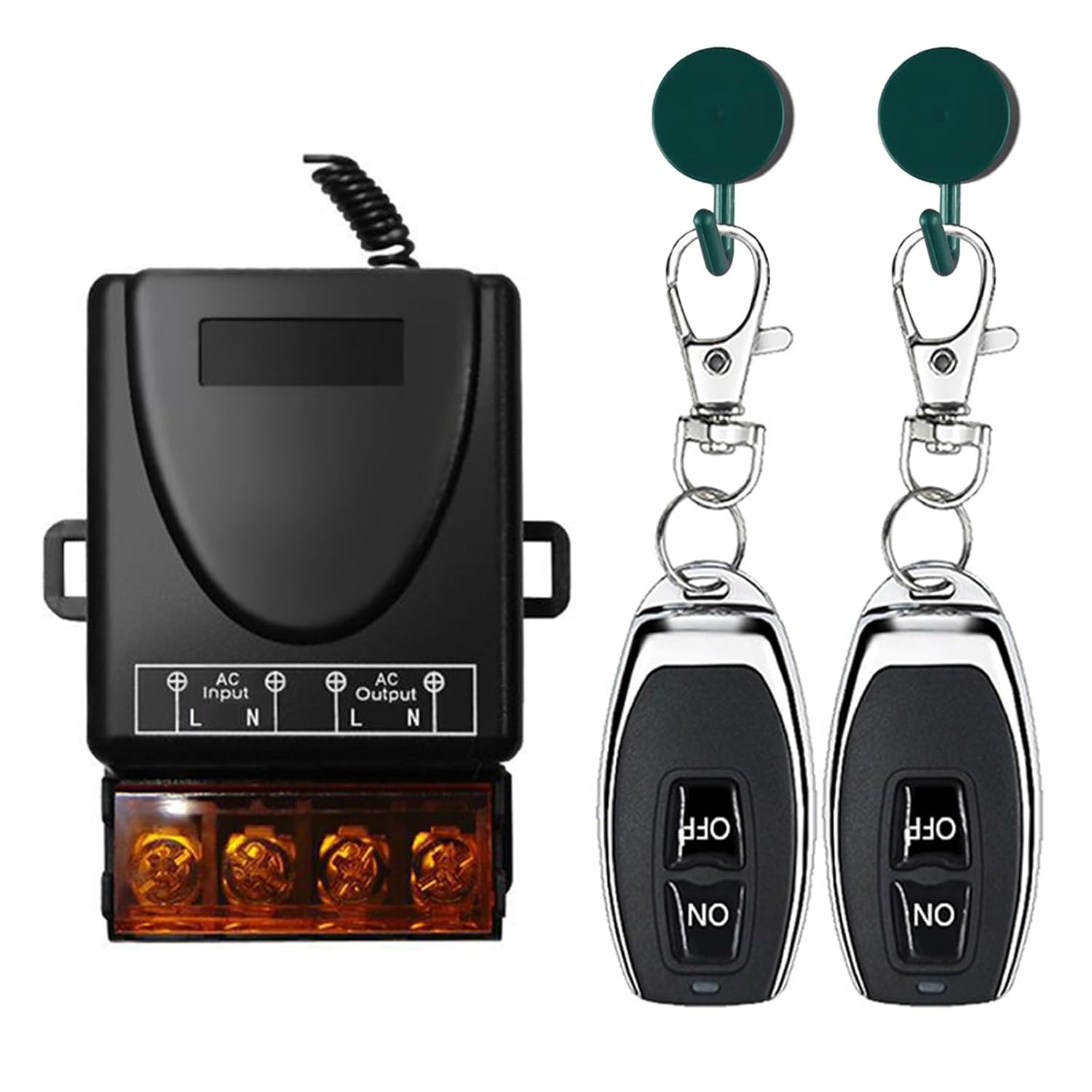 Wireless Remote Switch, DC 12V/24V/48V/72V 30A Relay RF Remote Control Switch with 328ft Long Range for Motors, Water Pump, Light, Garage Door, Domestic Electric Appliance