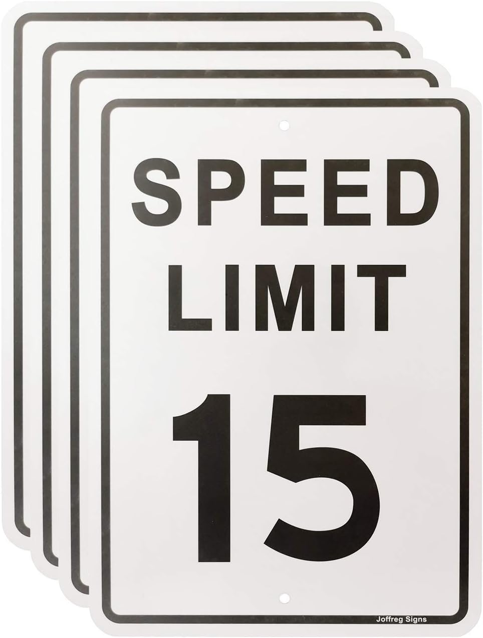 Joffreg Speed Limit 15 MPH Sign,17 x12 Inches,Reflective Aluminum,4 Pack
