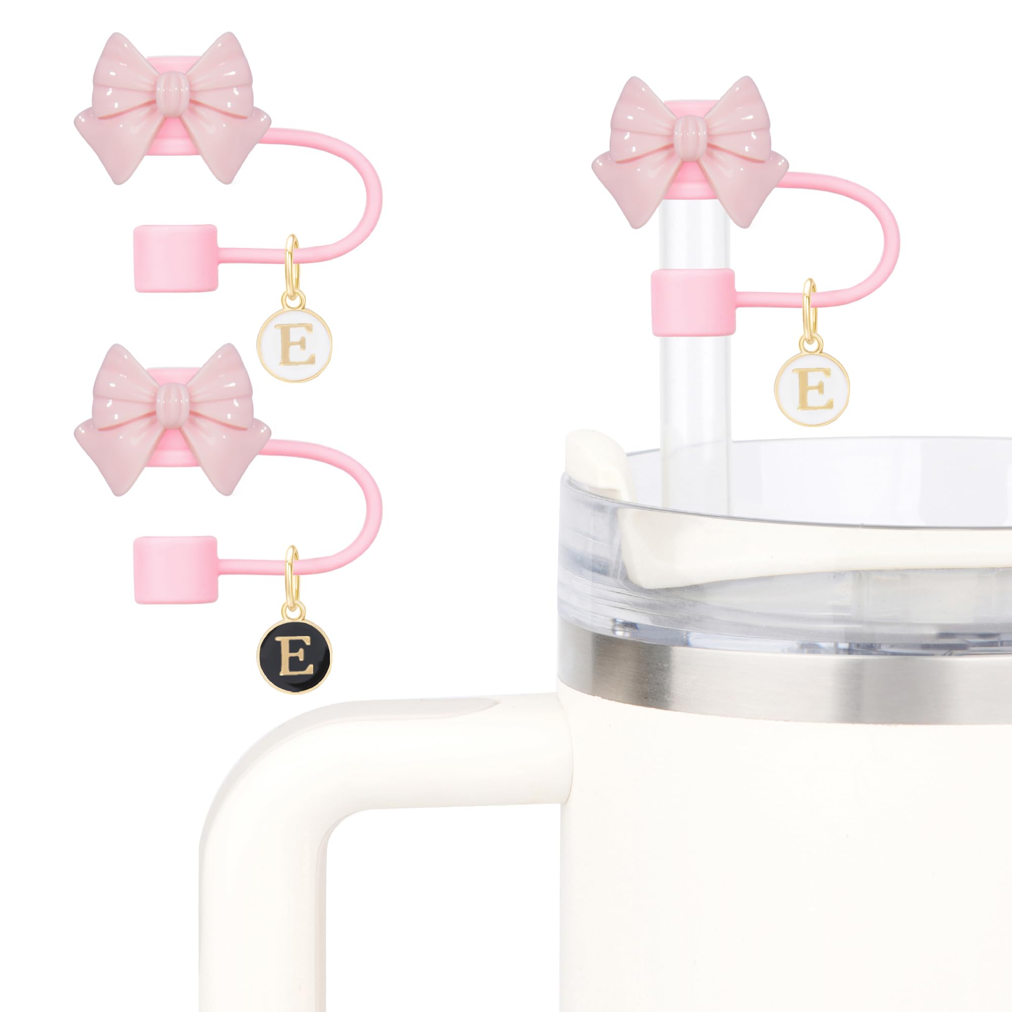 Joli Couvercle De Paille Pour Tasse Stanley Avec 2 Breloques