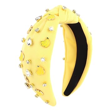 Fruit Headbands for Women Girls Tropical Banana Knotted Headband Summer Beach Head Band Game Day Sports Fan Accessories