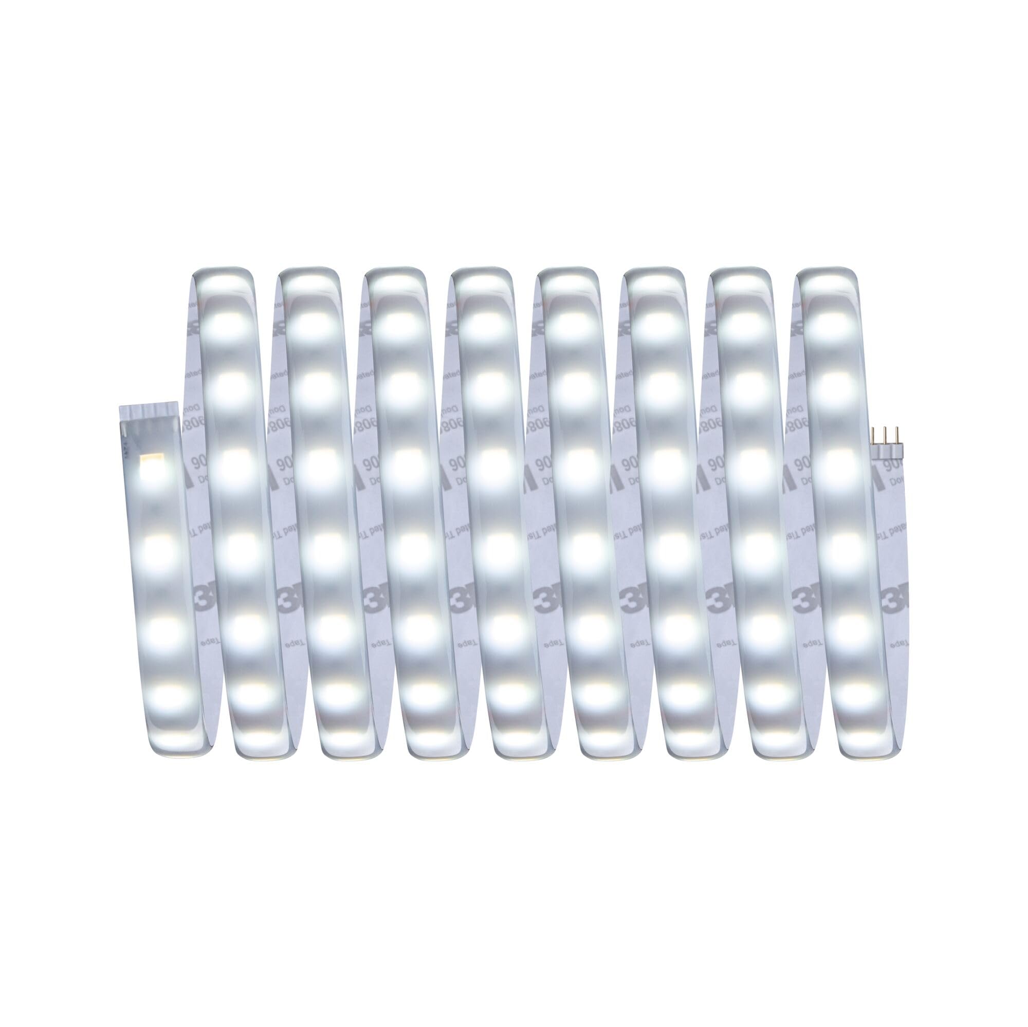 Paulmann 78872 Strip LED MaxLED 500 set básico SmartHomeZigbee TunableWhite 3m IP44 17W 230/24V 1530lm plateado, tira luz LED, resistente salpicaduras