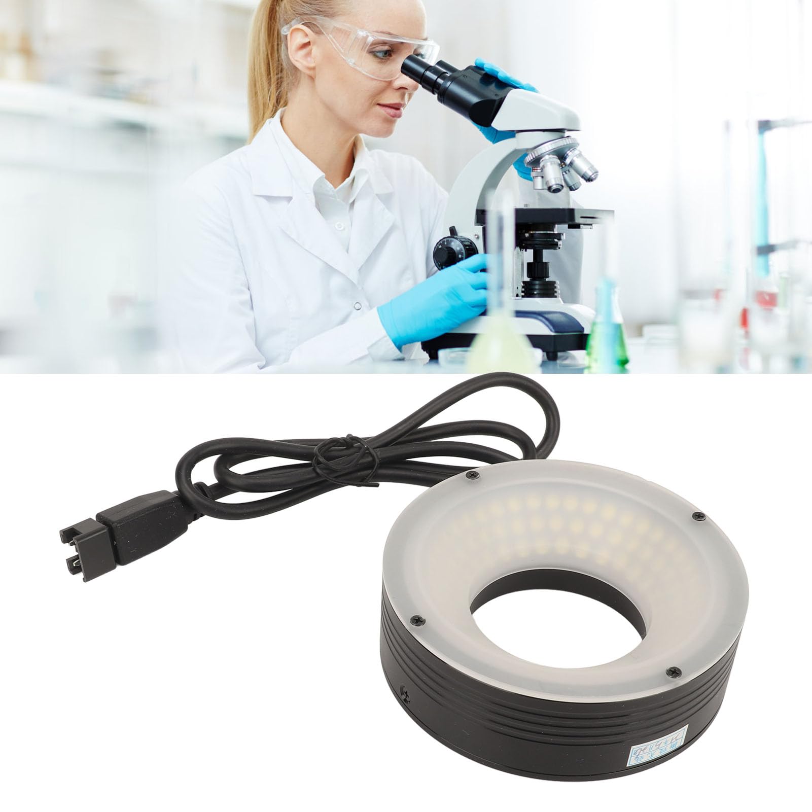 Luminoso a LED per Microscopio, Alta luminosità Versatile Pratico 24V Prestazioni Stabili Lampada Ad per Microscopio Illuminazione per Piccolo Tornio