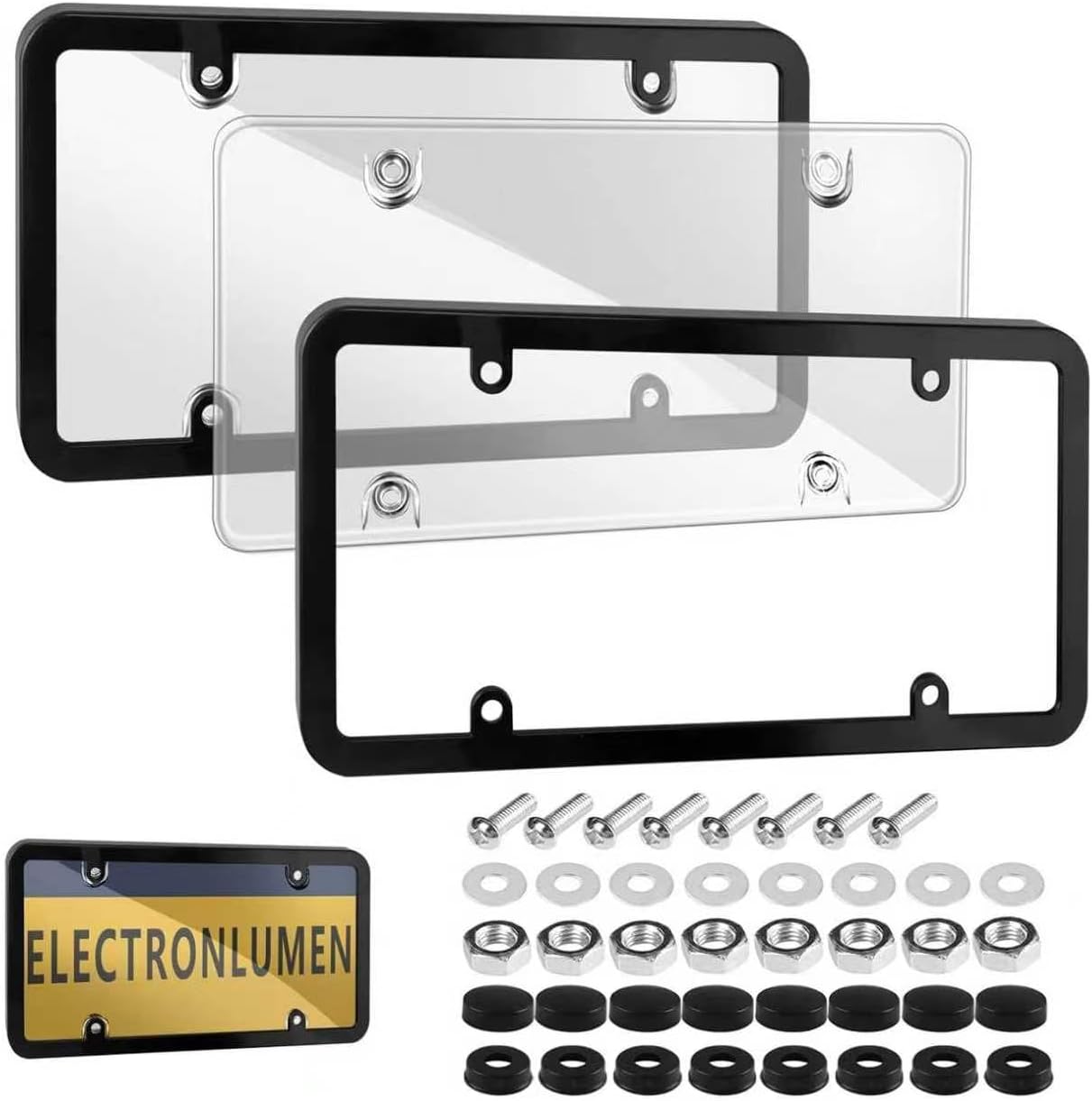 Clear Reflective Anti-Speed, Red Light &Toll Camera Plate Protector Frame