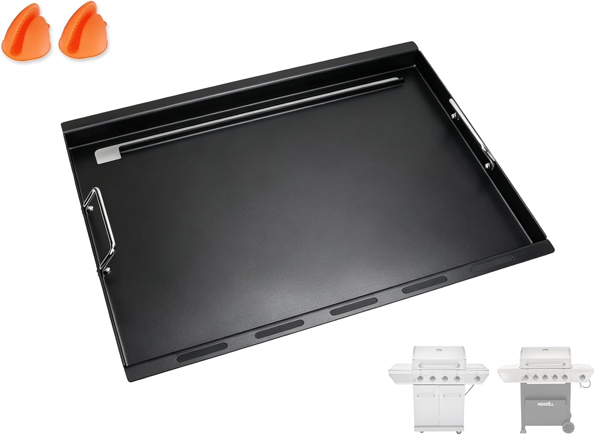 Full Size Griddle Insert Replacement Part for Home Depot Nexgrill 5 Burner 720-0888S 720-0888A 720-0888N, Non-stick Flat Top Cooking Griddle for Nexgrill 4 Burner 720-0830H 720-0830X, Carbon Steel