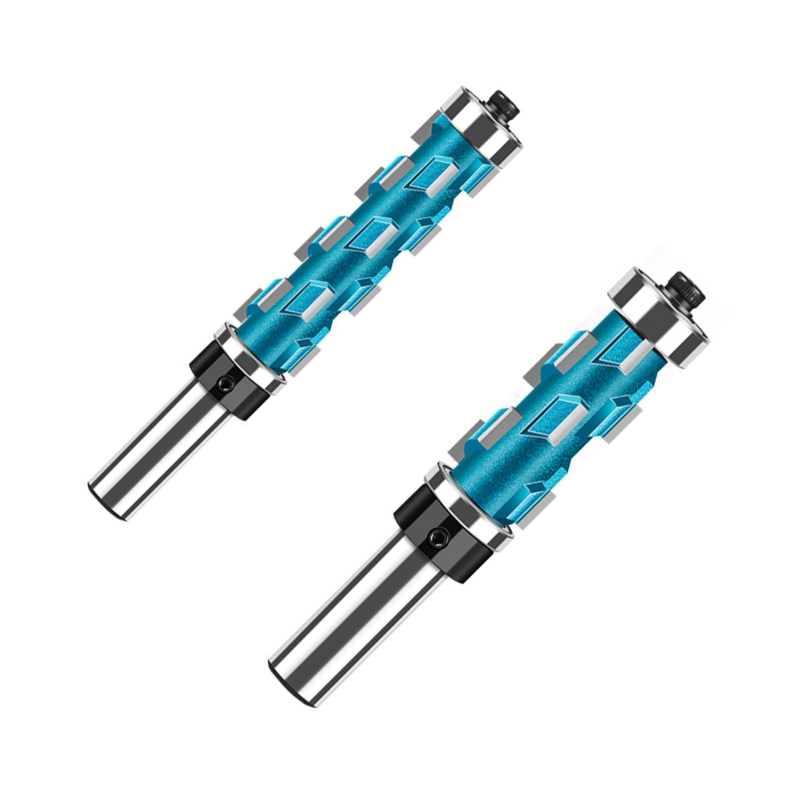 Vibrations Flush Trim Router Bit with Double Bearings for Veneered Plywoods and Hardwoods, Alloy, Cutting Woodworking Bit