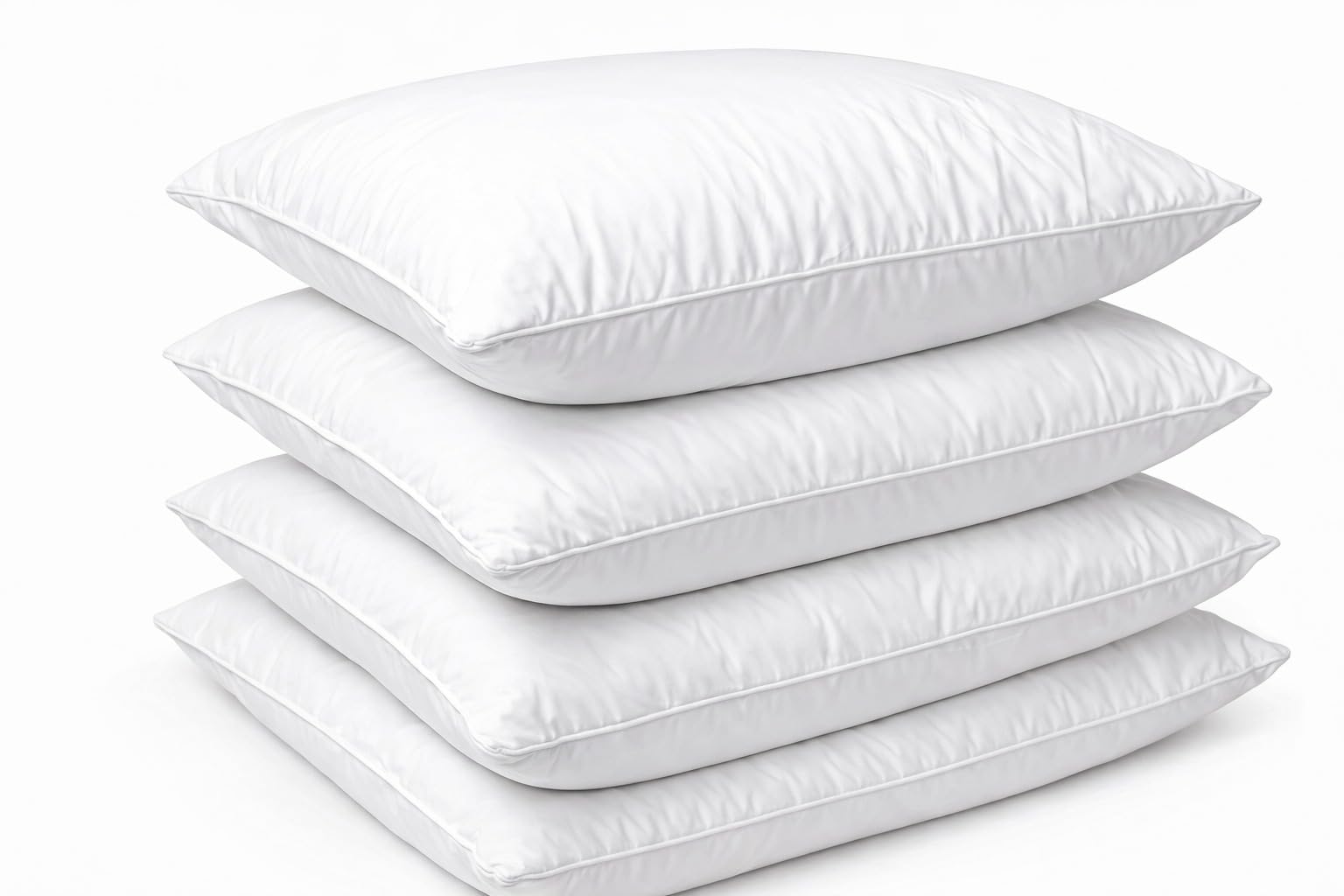 Ls Decor White Ls Duck Feather & Down Bed Pillows 2 Pack – Hotel Quality Support For Comfortable Sleep Hypoallergenic Anti-Dust Mite Filling, Breathable Microfibre Cover 50 X 75 Cm (Pack Of 4)
