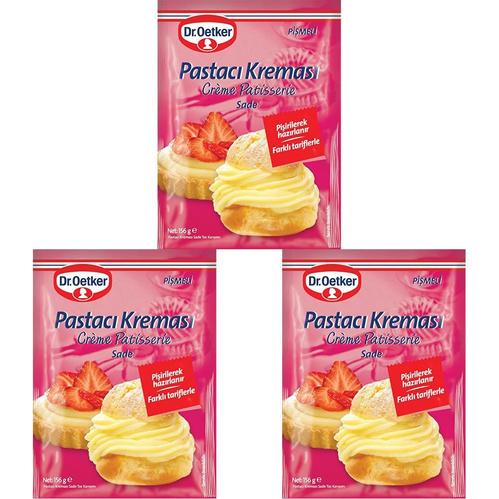 Dr. Oetker Pastacı Kreması - Pişmeli - Sade,156 Gr 3lü paket