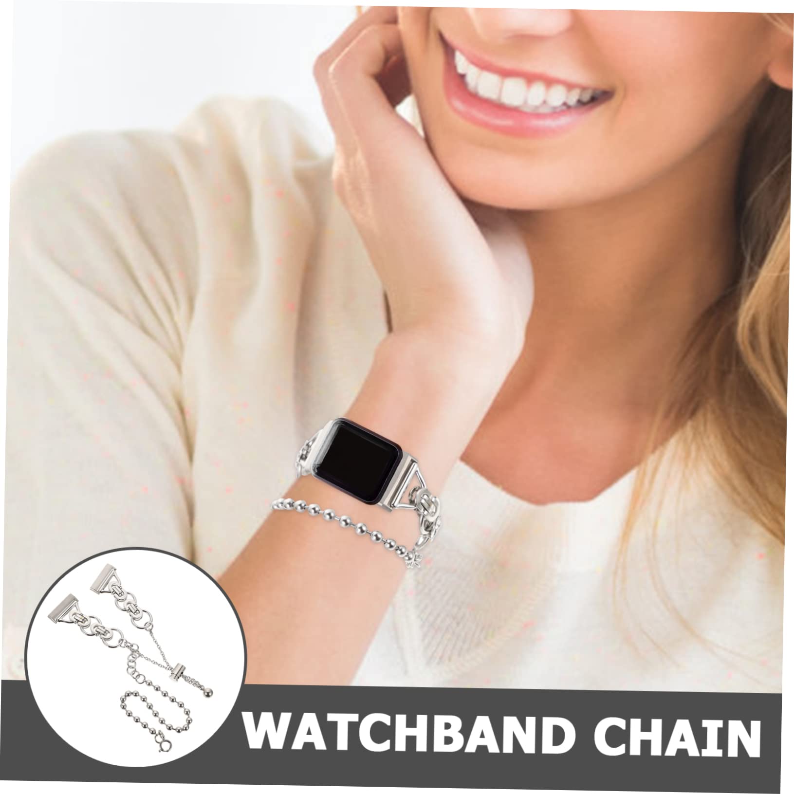 Uonlytech 2stücke Edelstahl Armband Für Sense Verstellbares Ketten-uhrenarmband Stilvoll Und Komfortabel Für Alltag Reisen Und Besondere Anlässe