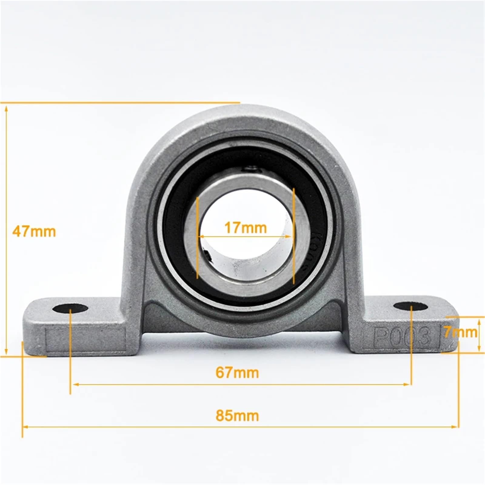 Cojinete de bloque de almohada de aleación de zinc de 17 mm de diámetro interior KP003 (2 unidades)