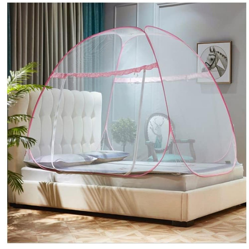 AmazingHind Mosquito Net with Carry Bag|for Queen Size Bed|Made Net |Foldable & Portable |Sturdiest PVC Coated Corrosion Resistant |Double Bed (Pink) (B0CB5X7SB3) Amazon Price History, Amazon Price Tracker