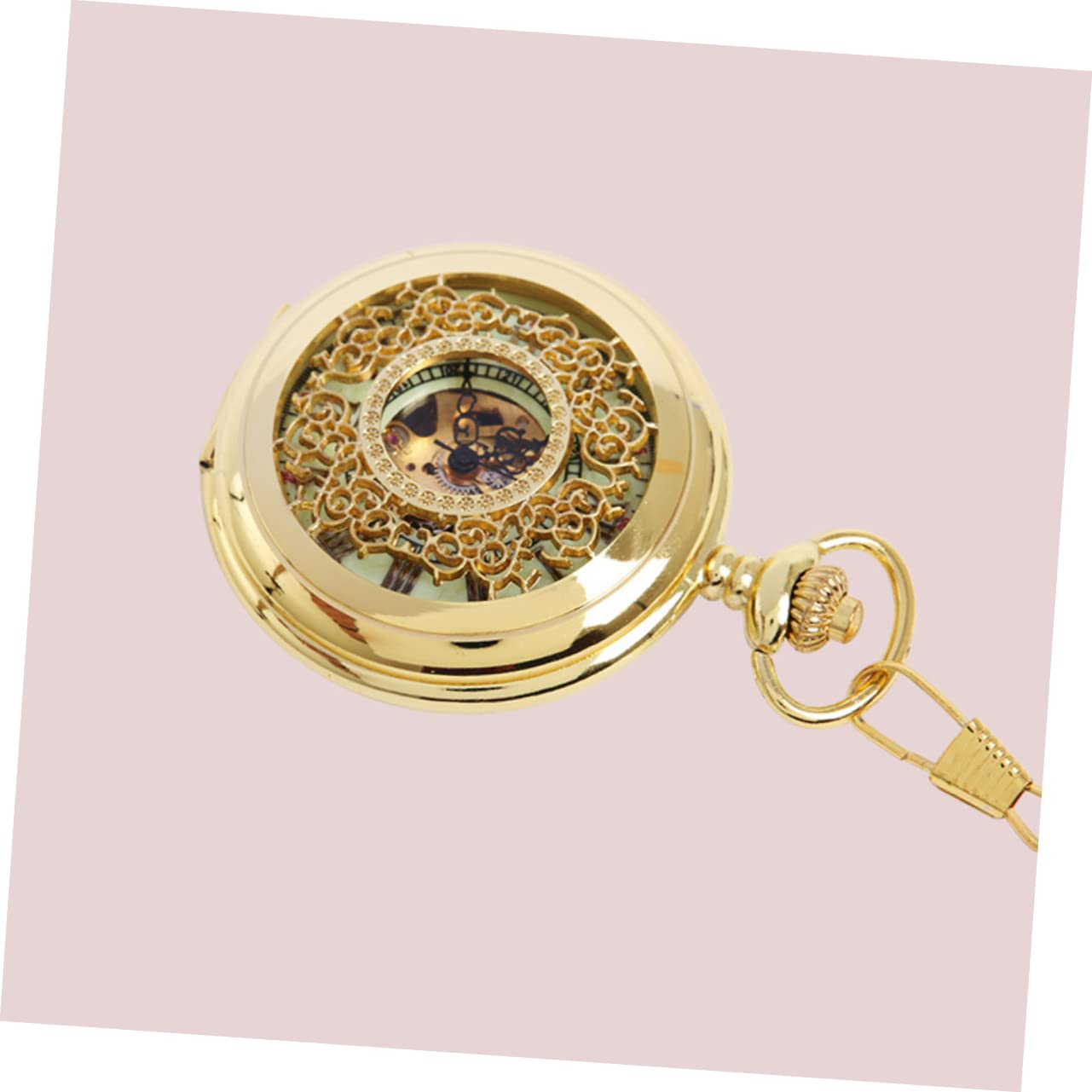Gatuida 2 Uds Patrón De Números Steampunk Reloj De Bolsillo Retro Mecánico Dorado Romano Hueco