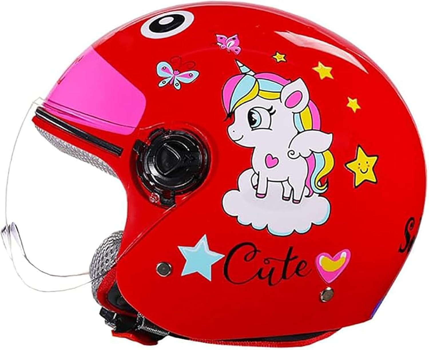 Casco Motocross Bambini Certificato ECE DOT con Visiera Parasole, Casco Moto Unisex per Scooter e Bici, Adatto Bambini 3-10 Anni, Circonferenza Testa 48-56 cm