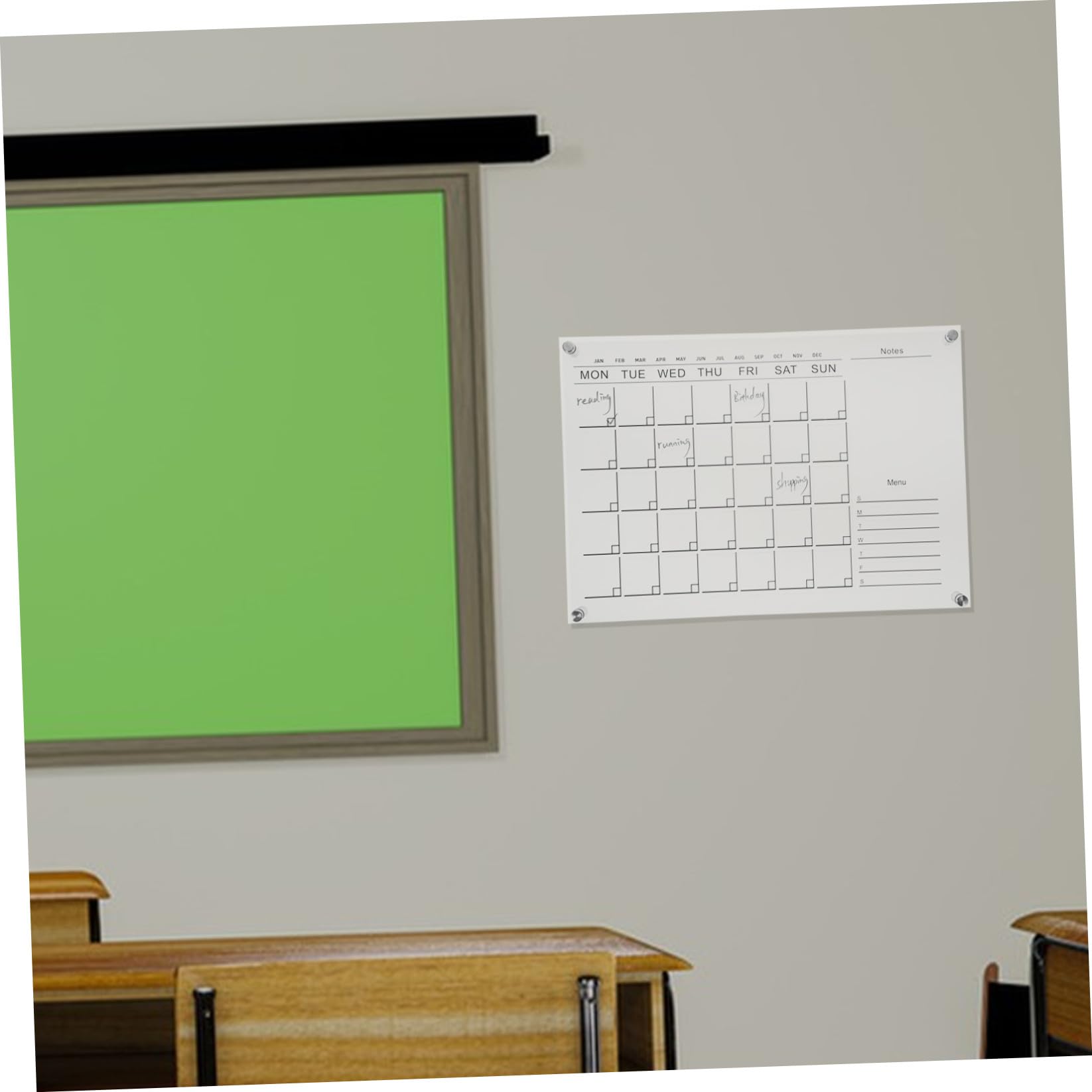 Acryl Wochenplanungstafel als Hängekalender für Büro und Zuhause