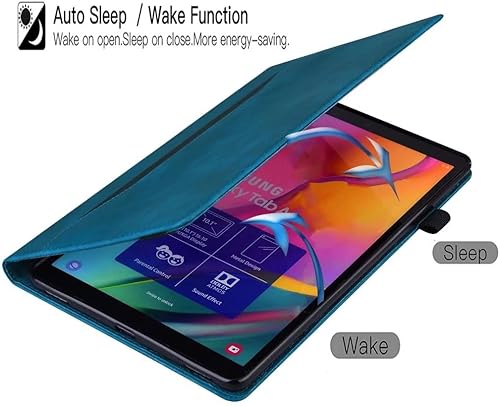 Miniatura 9 de ZXL Cubierta de cuero de la PU del estilo del libro azul con ranura para tarjeta titular de la pluma de visión multiángulo de visualización