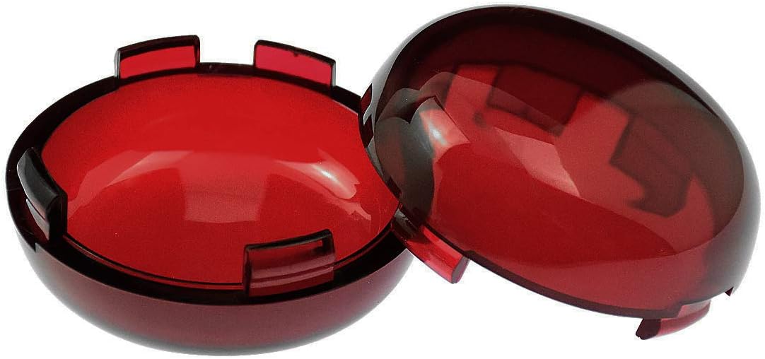 Turn Signal Light Lens Cover Front Rear Bullet Lights Fit For Harley Sportster 883 1200 Dyna Road Glide Street Glide (Red)
