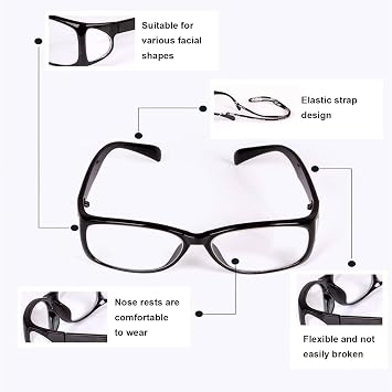 Radiation Protection Lead Spectacles(with Side Defense), 0.5/0.75mmpb X-ray Radiation Protection Lead Glasses, Light and Comfortable, for Radiographer Hospitals,0.5mmPb