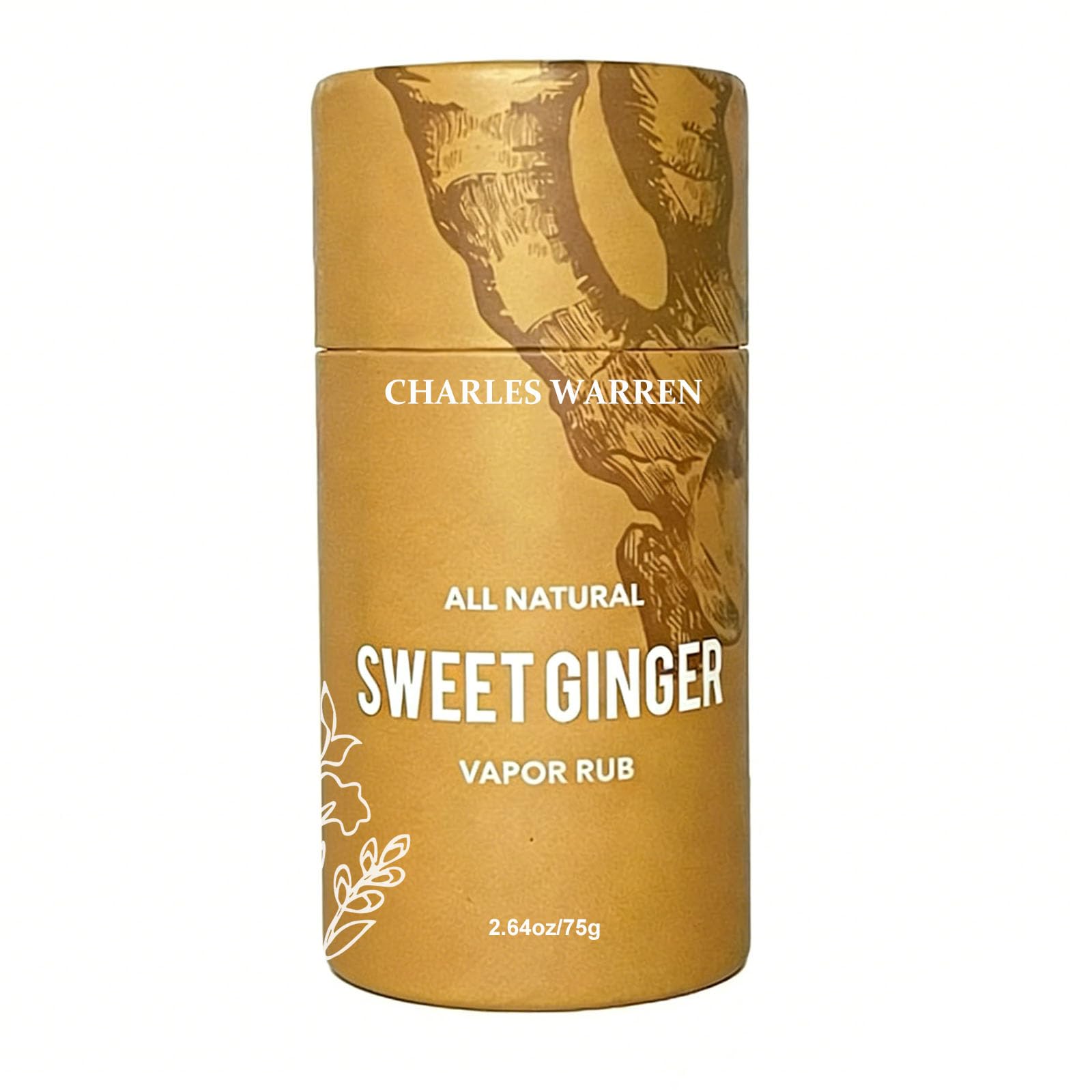 CharIes Warren Sweet Ginger Vapor Rub Stick All-Natural Herbal Balm Multipurpose Vapor Rub for Hands Knee Neck Back Massage (1 pc) - 2