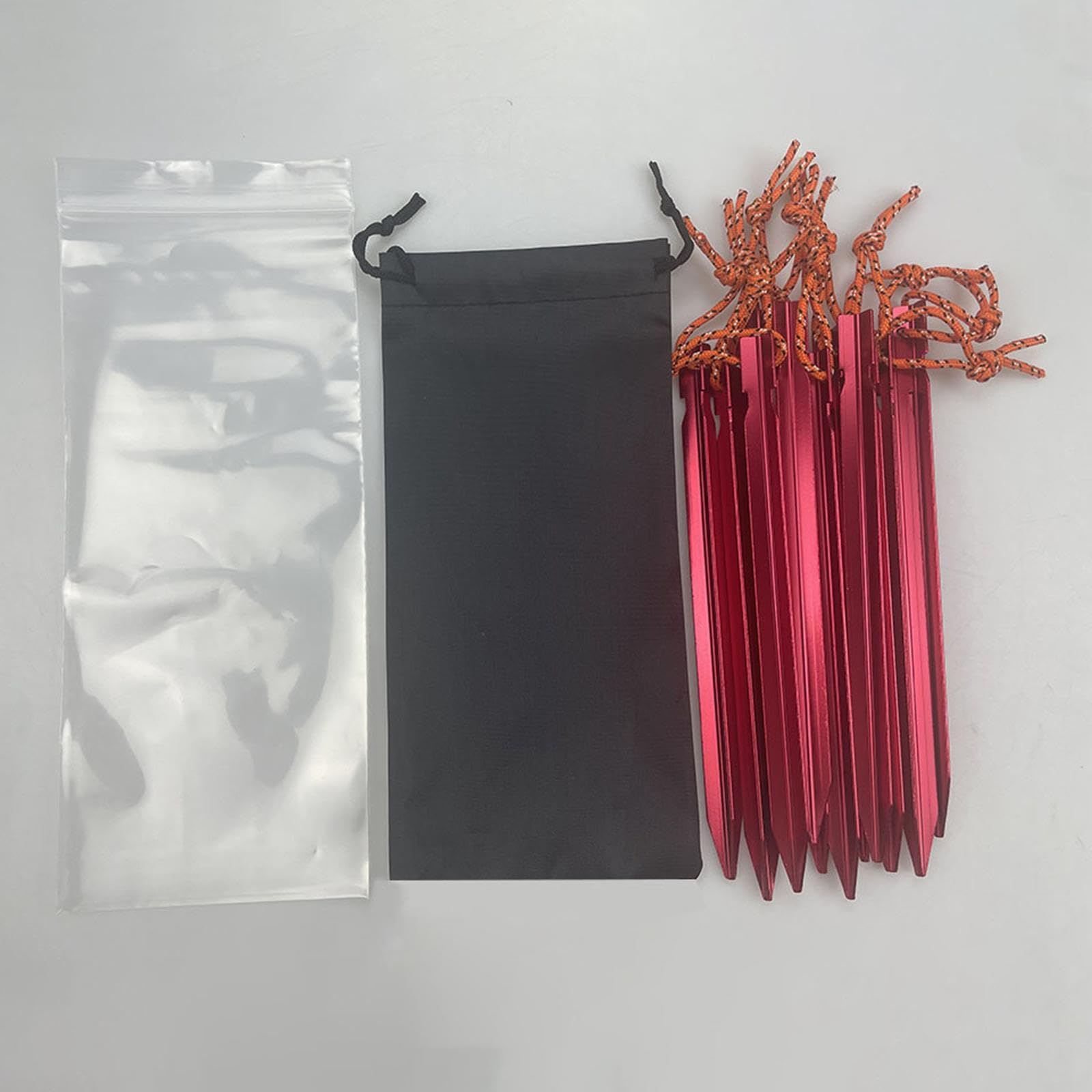 Yiju 8 Heavy Duty Ground Pegs for Tents, Metal Stakes Suitable for Gardening and Canopy Use, Red