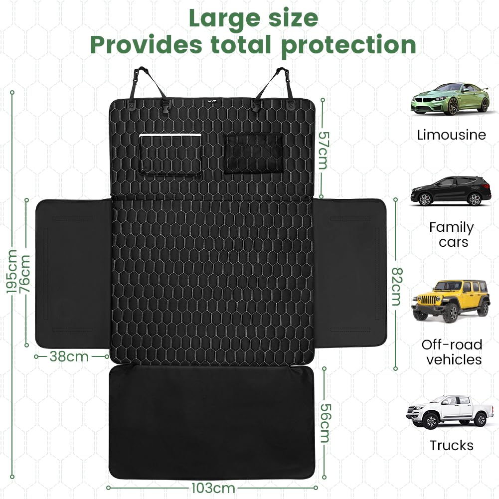 KYG Protection Coffre Voiture Chien Protège Coffre pour Chien Housse de Coffre pour Universelle Voiture Imperméable et Antidérapant Durables Pliable et Rangé 195 * 103cm