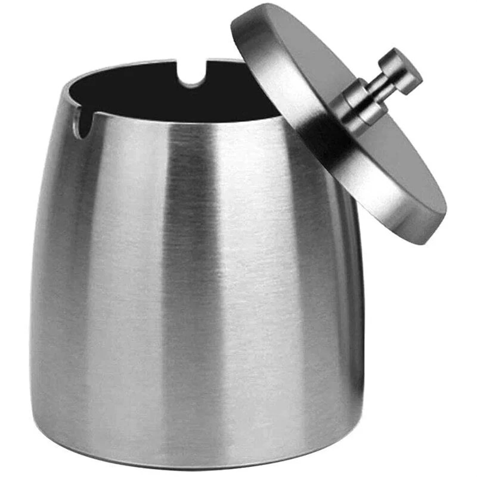 ashtray, Desktop Ashtray 1Pcs Stainless Steel With Lid, Windproof For Outside, Home, Ash Tray