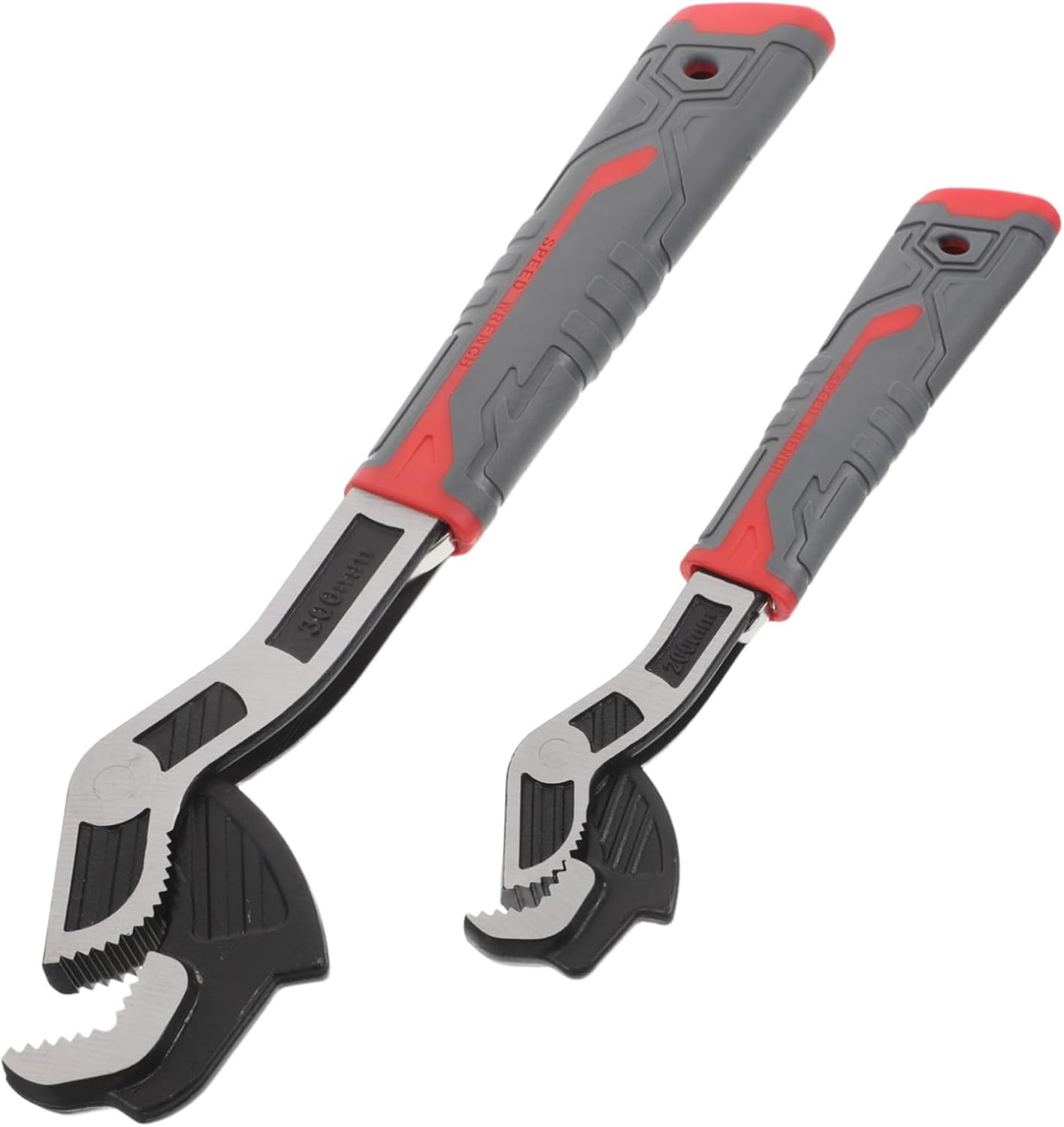 2pcs Self-locking Multifunctional Wrench with Automatic Adjustment Large Jaw Opening Adjustable Pipe Clamp Tool for Pipeline Maintenance and Ratchet Replacement Alloy Steel