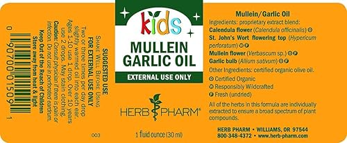 Miniatura 3 de Herb Pharm Aceite de ajo de gordolobo, 1 onza y aceite de ajo de gordolobo para niños, set de regalo de hierbas de 1 onza