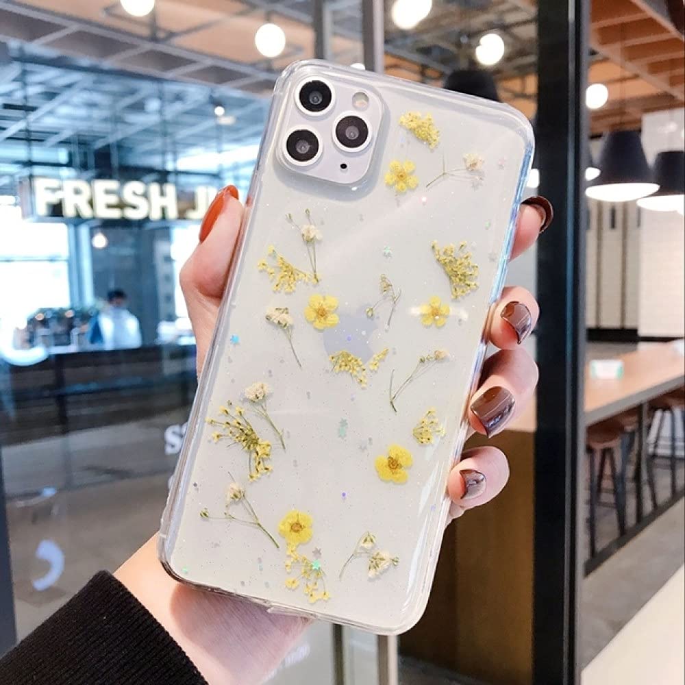 Coque iPhone 12 Mini fleur séchée HUILUN une idée cadeau poétique