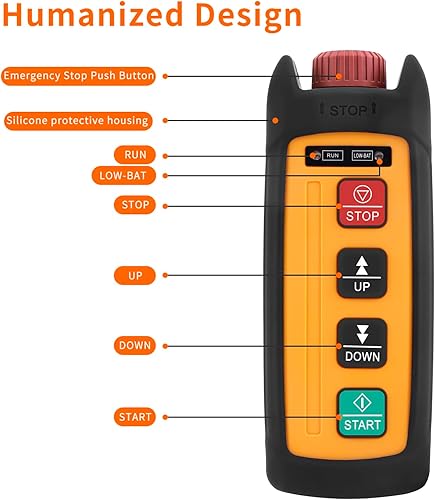 Miniatura 2 de Alzamiento de cadena eléctrico inalámbrico Grúa aérea Control remoto de 2 canales Mini 110V Industrial Winch Lift Radio Crane Controller Transmisor