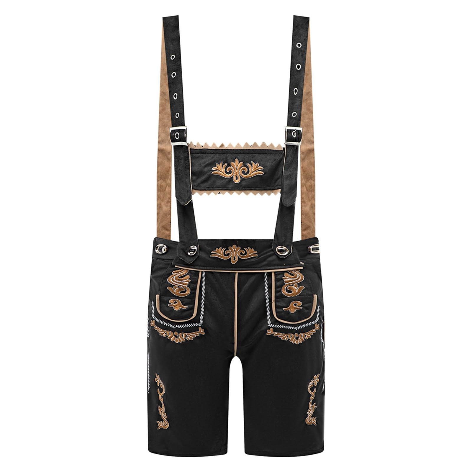 Herren Trachten Lederhose Kurze Shorts - Trachte Jogginghose Für Oktoberfest Outfit Trachtenhose Trachtenhut Braun Kurz Trachtenlederhose Mit Hosenträger