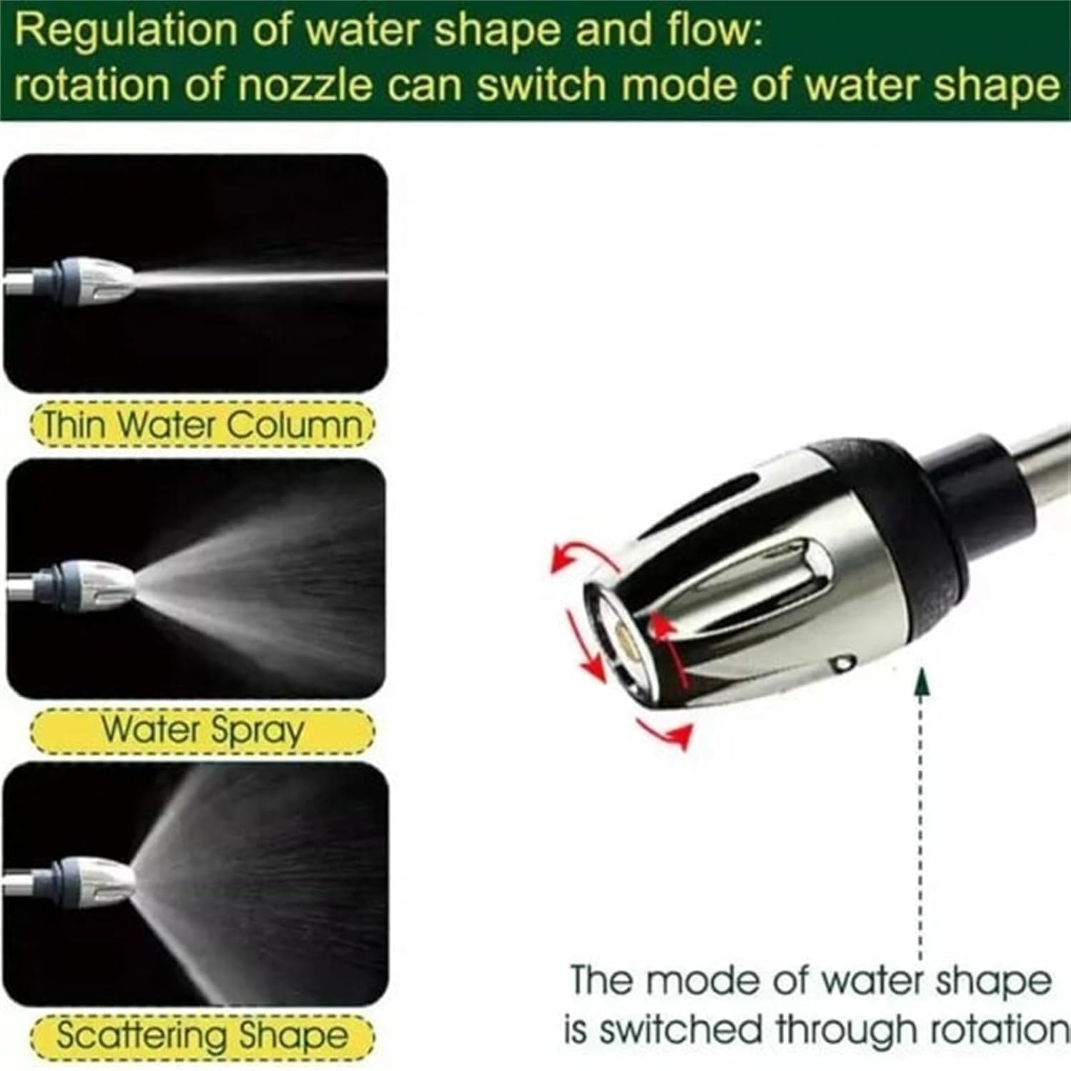 Aquoxis Pressure Washer– 15x More Powerful Than Hoses, Durable Stainless Steel, Universal Compatibility, 360° Rotating for Three Spray Modes with Foam Pot (with Foam Pot + Metal 3 Connector) — view 2