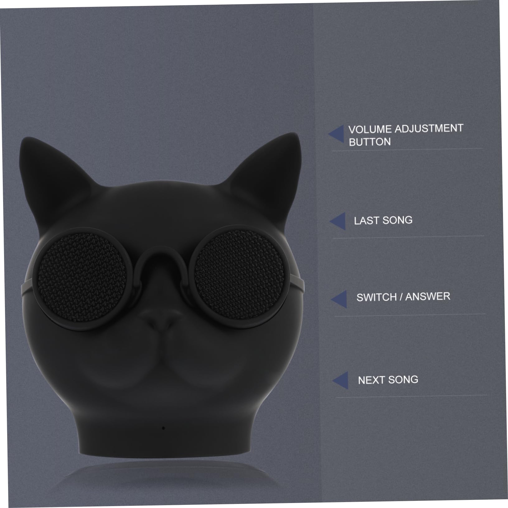 NUOBESTY Mini Haut-Parleur sans Fil Chat Pliable, Appareil Pratique pour Extérieur Et Bureau, Connexion USB Rapide, Noir, Portable pour Voyages Et Loisirs