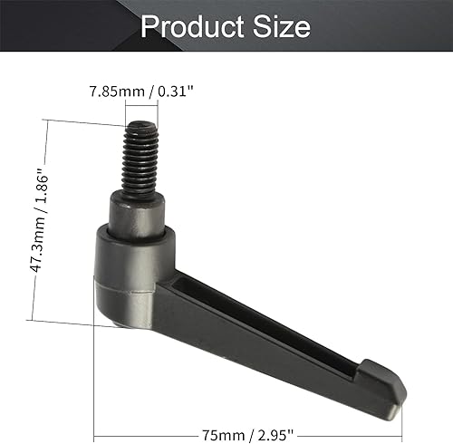 Miniatura 136 de Othmro 2 piezas de palanca de sujeción con rosca M8 Palanca de trinquete, aleación de aluminio ajustable con botón de bloqueo con perno roscado 2