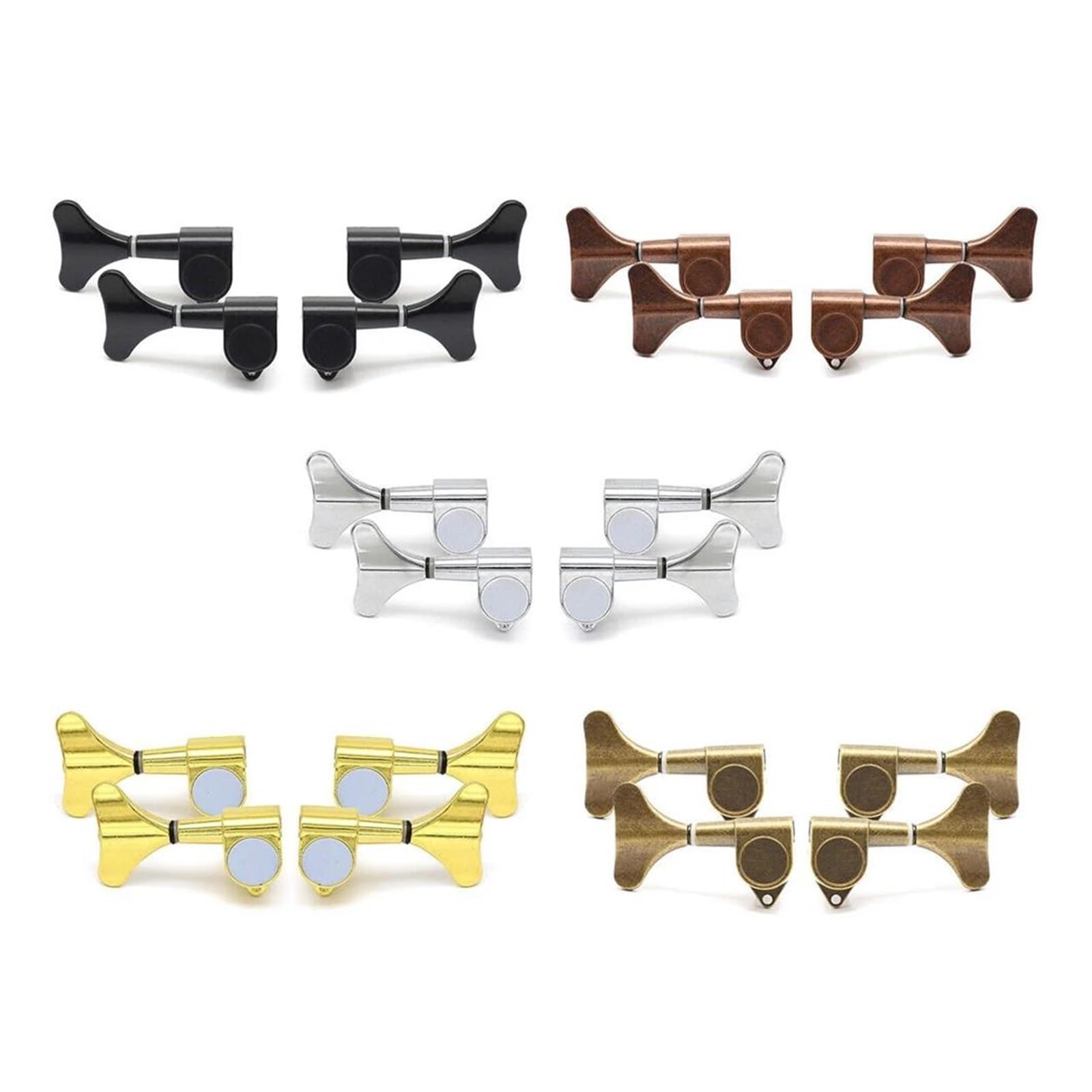 Afinador De Bajo De 4 Cuerdas 2L2R/4L Para Guitarras E Instrumentos Musicales Perilla De Afinación De La Guitarra | Perilla de afinación de guitarra(2L2R Gold)