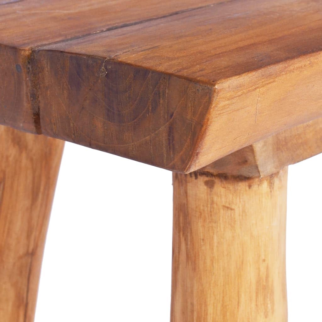 Ławka ogrodowa 80 cm, lite drewno tekowe, ławka drewniana do użytku wewnątrz i na zewnątrz, stabilna ławka do siedzenia z drewna tekowego, do korytarza, salonu, ogrodu, na taras